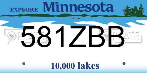 581ZBB Minnesota License Plate