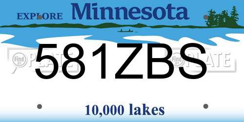 581ZBS Minnesota License Plate
