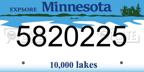 5820225 Minnesota License Plate
