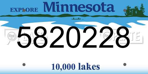 5820228 Minnesota License Plate