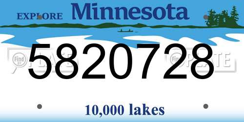 5820728 Minnesota License Plate