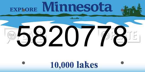 5820778 Minnesota License Plate