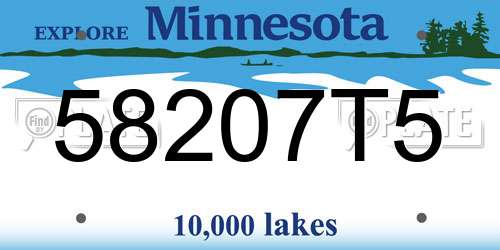 58207T5 Minnesota License Plate