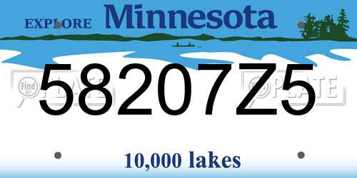 58207Z5 Minnesota License Plate