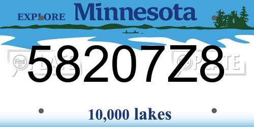 58207Z8 Minnesota License Plate