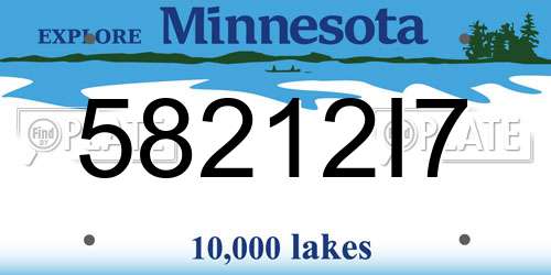 58212I7 Minnesota License Plate