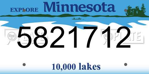 5821712 Minnesota License Plate