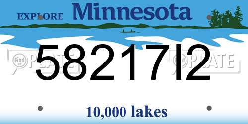 58217I2 Minnesota License Plate