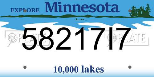 58217I7 Minnesota License Plate