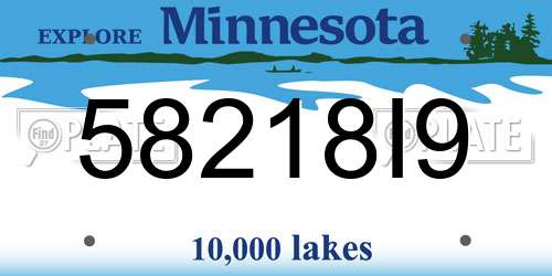 58218I9 Minnesota License Plate