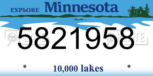 5821958 Minnesota License Plate