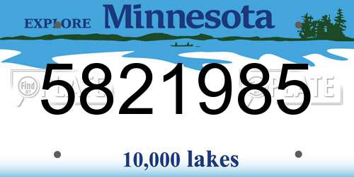 5821985 Minnesota License Plate
