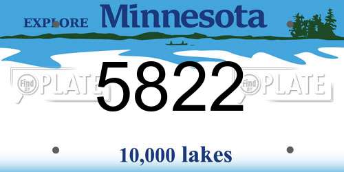 5822 Minnesota License Plate