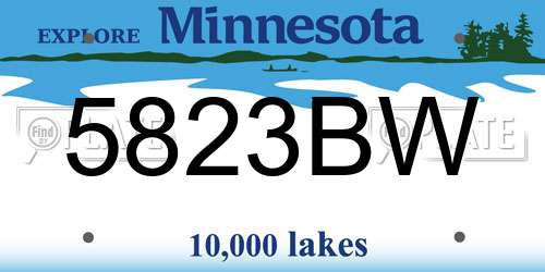 5823BW Minnesota License Plate