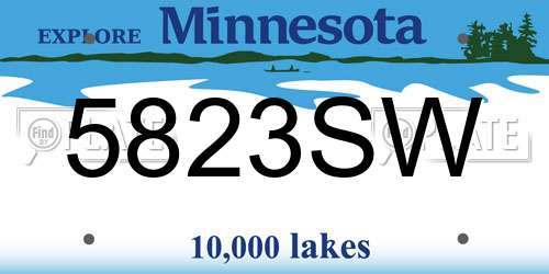 5823SW Minnesota License Plate
