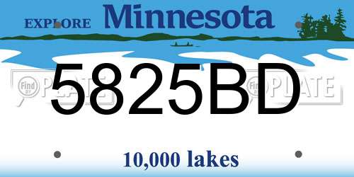 5825BD Minnesota License Plate