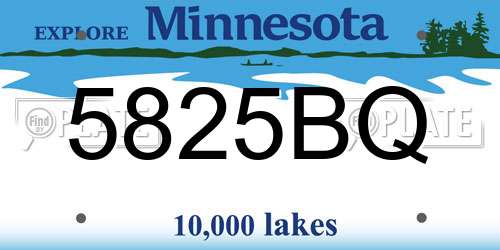 5825BQ Minnesota License Plate