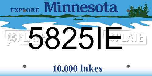 5825IE Minnesota License Plate