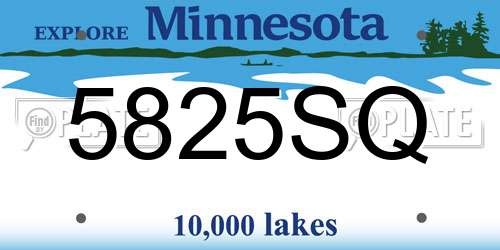 5825SQ Minnesota License Plate