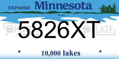 5826XT Minnesota License Plate