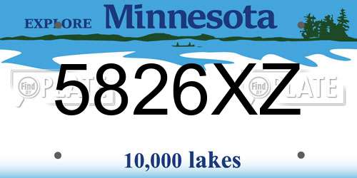 5826XZ Minnesota License Plate