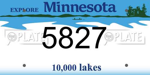 5827 Minnesota License Plate