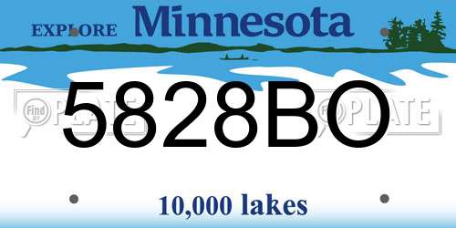 5828BO Minnesota License Plate