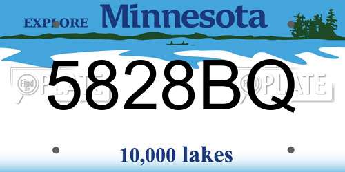 5828BQ Minnesota License Plate