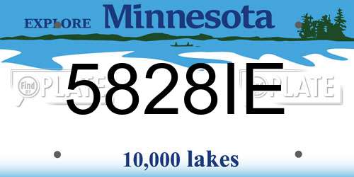 5828IE Minnesota License Plate