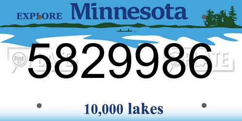5829986 Minnesota License Plate