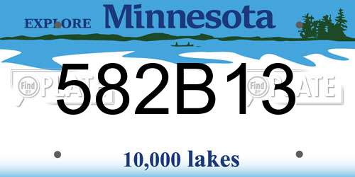 582B13 Minnesota License Plate