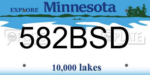 582BSD Minnesota License Plate