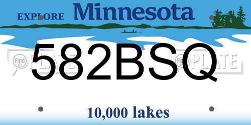582BSQ Minnesota License Plate