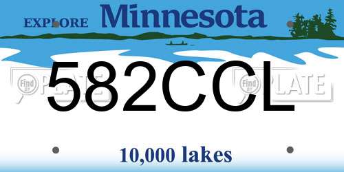 582CCL Minnesota License Plate