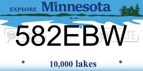 582EBW Minnesota License Plate
