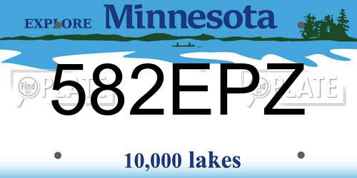 582EPZ Minnesota License Plate