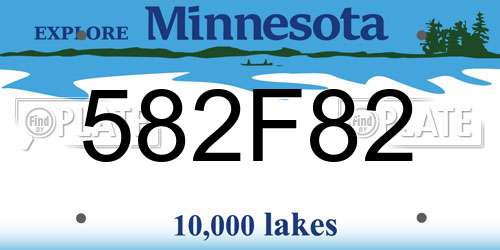 582F82 Minnesota License Plate