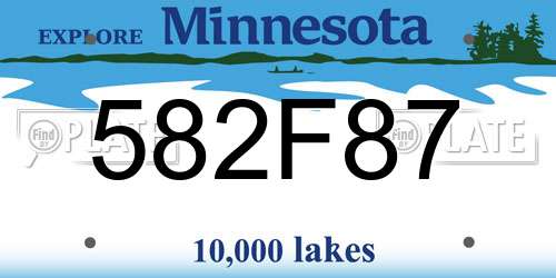582F87 Minnesota License Plate