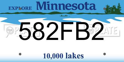 582FB2 Minnesota License Plate