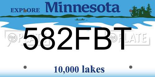 582FBT Minnesota License Plate