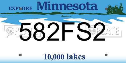 582FS2 Minnesota License Plate