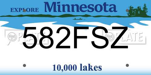 582FSZ Minnesota License Plate