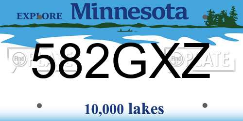 582GXZ Minnesota License Plate