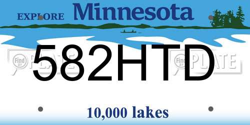 582HTD Minnesota License Plate
