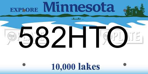 582HTO Minnesota License Plate