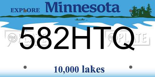582HTQ Minnesota License Plate