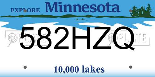 582HZQ Minnesota License Plate