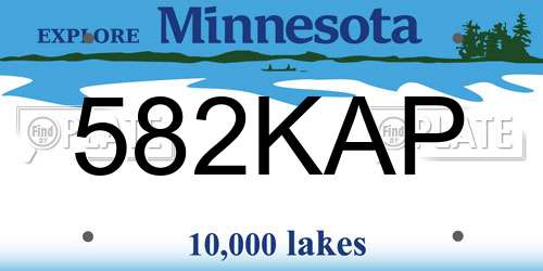 582KAP Minnesota License Plate