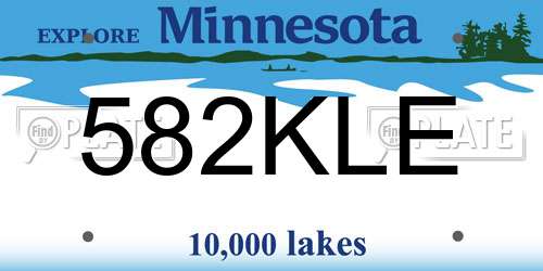 582KLE Minnesota License Plate