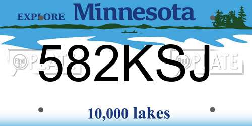 582KSJ Minnesota License Plate